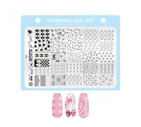 Nail Stamping Plate - Manicure Art Press Tool, Nail Stamp Set, For Use in Wedding and Party Preparations, in the Studio, for Beginners, Practice, Home and Salon