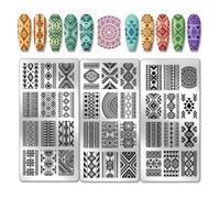 Nail Stamping Plates 3pcs Geometric Texture Nail Art Stamping Plate