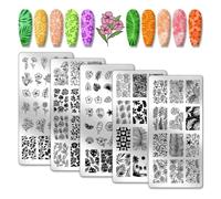 Nail Stamping Plates 5pcs Floral Leaf Nail Art Templates