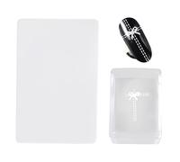 Nail Stamps - Silicone Clear Manicure Stamping Tools with Polish Transfer Templates for Home, Salon, Party, Holiday, Practice, Photoshoot, Birthday, Artists, Girls, and Women