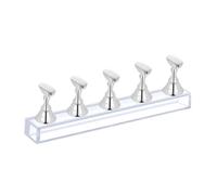 Nail Stand 10/5Pcs Transparent Nail Stand | False Tips Holder Press On Nails Display Rack Painting/Training(5pcs-Silver)
