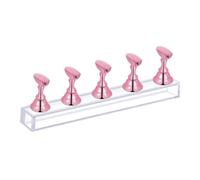 Nail Stand 10/5Pcs Transparent Nail Stand | False Tips Holder Press On Nails Display Rack Painting/Training(5pcs-Rose gold)