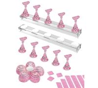 Nail Stand for Press On Magnetic Nail Tips Nail Holder for Painting Nails Fake Nail False Nail Design with Reusable Adhesive Putty Practice Nail Art Tools for Home Salon DIY Beginner Supplies
