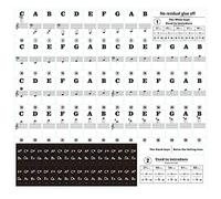 Nail Sticker Key Sticker for Children Clear Piano 88/61 / 54/37 / 49/37 Wall Sticker Wind Rose Sticker (Black, One Size)