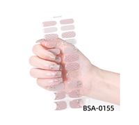 (Nail sticker + paper card + alcohol pack + nail paste + wooden stick, BSA-0155) No-bake gel nail stickers waterproof onion powder nail stickers gel nail wraps