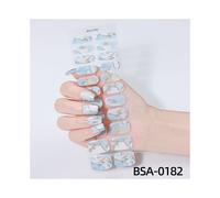 (Nail sticker + paper card + alcohol pack + nail paste + wooden stick, BSA-0182) No-bake gel nail stickers waterproof onion powder nail stickers gel nail wraps