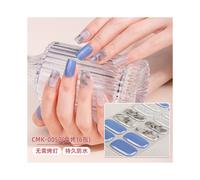(Nail sticker + paper card + alcohol pack + nail paste + wooden stick, CMK-0050) No-bake gel nail stickers, waterproof, 16 nail polish films, glitter onion powder, cartoon nail art stickers for childr