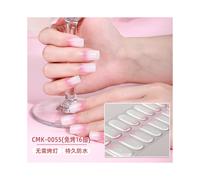 (Nail sticker + paper card + alcohol pack + nail paste + wooden stick, CMK-0055) No-bake gel nail stickers, waterproof, 16 nail polish films, glitter onion powder, cartoon nail art stickers for childr