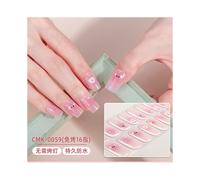 (Nail sticker + paper card + alcohol pack + nail paste + wooden stick, CMK-0059) No-bake gel nail stickers, waterproof, 16 nail polish films, glitter onion powder, cartoon nail art stickers for childr