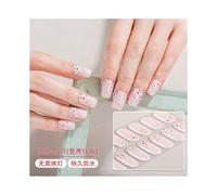 (Nail sticker + paper card + alcohol pack + nail paste + wooden stick, CMK-0071) No-bake gel nail stickers, waterproof, 16 nail polish films, glitter onion powder, cartoon nail art stickers for childr