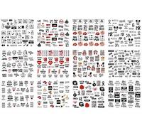 Nail Stickers 12Pcs Abstract Women Face Nail Water Transfer Sticker Sketch Picture Slider Decals Flower Deco-Bn1453-1464