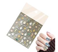 Nail Stickers, Adhesive Films for Nail Design, Self-Adhesive Decoration for Manicure with Sea Motifs for Women and Girls in Home Salon