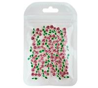 Nail Stickers Charms Red & Pink Cherry Gems Glitter Stud Fruit for Jewelry 20pcs/Bag