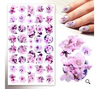Nail Stickers Decal Transfers (5 Sheets) FLONZNAIL Peach Flowers Photo Realistic Art