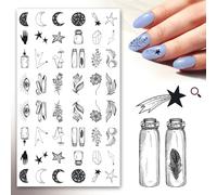 Nail Stickers Decals (5 Sheets) Witchcraft Sacred Magic Symbols Vintage Engraving FLONZNAIL Nail Décor