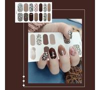 Nail Stickers Self-Adhesive Transfer Art Decorations Leopard Sliders Decals Wraps Decal Polish Manicure Accessories Cute Fake Nails New Year Holiday Creative Fake Wraps Tips Patchs Full Cover