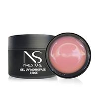 Nail Store - UV LED Builder Gel Monophasic Cover Beige - Camouflage - Medium Density - Self-Leveling - Easy Maneuverability - Suitable for Recharging and Extending with Paper 30 g