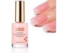 Nail Strengthener - 3 In 1 Nail Strengthener for Weak Nails - Extra Strong Nail Hardener, Quick Dry Smoothing Jojoba Oil & Vitamin E Nail Care, Helps Reduce Splitting & Peeling,12ml DIY Home Manicure
