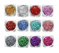 Nail Strips Colors Face Nail Body Eyes DIY Craft Decoration Holiday Nail Makeup Sequins Tips Rainbow Hair Irregular Nail Stickers Full Nail Wraps (A, One Size)