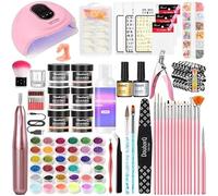 Nail Studio Set Complete with UV Lamp and Nail Cutter - Acrylic Nail Set Including 12 Acrylic Powders, Liquid and Accessories - Professional Nail Art Set for DIY Gel Nails at Home