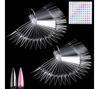 Nail Swatch Sticks - 100pcs Clear Colour Swatches with Metal Ring, Portable Display Set for Practice & Polish Organization, Reusable Acrylic Samples for Techs and DIY Art