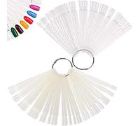 Nail Swatches 100Pcs Nail Swatch Sticks Nail Colour Display Nail Display Tips Nail Art Tips Sticks with Metal Ring for Nail Salon and Beginners(Clear&natural)…