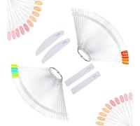 Nail Swatches Sticks, 100 PCS Clear Nail Display with Ring Holder, Nail Polish Practices Sticks for Nail Gel Polish Practice,Salon Nail Display Techniques