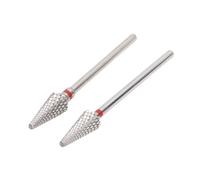 Nail Tapered Drill Bit Set - Professional Tungsten Steel Manicure Bits for Fast Exfoliating, Polishing & Cuticle Care - 2pcs, Fit for Most Electric Nail Files