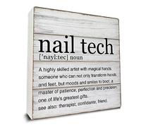 Nail Tech Gift Nail Tech Definition Art Wooden Box Sign Nail Technician Desk Decorative Wooden Sign Nail Salon Decor for Desk Table Shelf 5 x 5 Inches