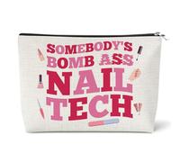 Nail Tech Gifts for Women Makeup Bag Nail Technician Gift Funny Manicurist Cosmetic Bag Manicurist Gifts Christmas Birthday Graduation Gift for Nails Lovers Artist Employee Travel Toiletry Pouch