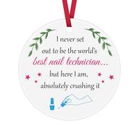 Nail Tech Gifts Nail Technician Ornament Nail Stylist Gifts Nail Artist Ornament Beautician Gift Manicurist Graduation Gift Birthday Christmas Ornament for Nail Tech