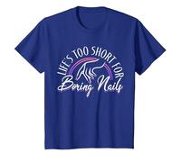 Nail Tech Life's Too Short for Boring Nails T-Shirt, Youth, Royal Blue, Medium