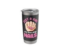 Nail Tech Quote Work Uniform Nail Polish Just A Girl Who Stainless Steel Insulated Tumbler