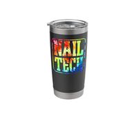 Nail Tech Quote Work Uniform Nail Polish Tie Dye Retro Nail Stainless Steel Insulated Tumbler