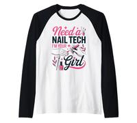 Nail Tech Self-Employed Nail Artist Manicurist Raglan Baseball Tee