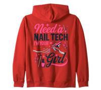 Nail Tech Self-Employed Nail Artist Manicurist Zip Hoodie