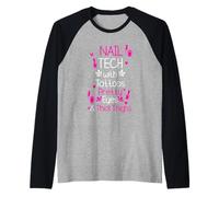 Nail Tech with Tattoos Nail Technician Nail Polish Raglan Baseball Tee