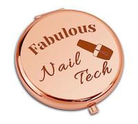Nail Technician Gift Manicurist Gifts Compact Makeup Mirror Nail Artist Gifts Beautician Gifts Nail Stylist Gifts for Her Folding Makeup Mirror Thank You Gifts for Nail Tech Colleague Birthday Gift