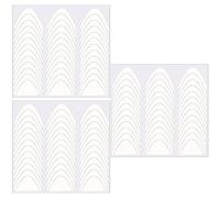 Nail Tip Guides - Nail White Stickers 1368 Stickers,Decoration Stencil Tools French Manicure Strips Nail Stickers with Three Arc Moon Shapes for Salons
