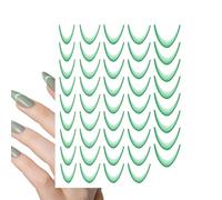 Nail Tip Stickers,Moon Shaped Nail Decals | 3D French Manicure Decals Decorations Self-Adhesive Fingertip Stickers for Women Accessories