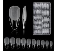 Nail Tips, 500 Pieces False Nail Acrylic Artificial Nail Tips with Storage Case for Nail Salons and DIY Nail Art at Home 10 Sizes (Almond Shape)