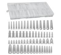 Nail Tips Set - 8.66 x 4.33 x 0.79 inches, Transparent, 180 Pieces, Sandwich Manicure Tools, Soft Gel Nail Tips for Family, Friends, Makeup, Salon, Home, Travel, Wedding, Spa