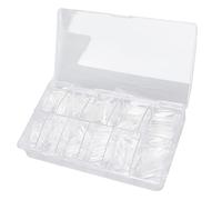 Nail Tips Short Nail Tips Full Cover Nail Tips Transparent Ultra Thin Non Marking Oval Nail Art Sheet Nail Patch for Nail Salons DIY Nail Art 500 Pieces Plastic