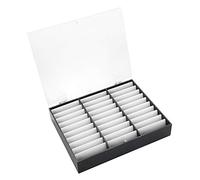 Nail Tips Storage Box, Nail Art Decoration Container with Multiple Grids, Empty Fake Nail Display Case for Rhinestones Gems Beads, Compact Plastic Organizer for Home or (Black)