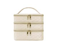 Nail Tool Bag 3 Layer Nail Polish Organizer Bag Holds 84 Bottles Lamp Detachable Compartments Travel Salon Home DIY Tech Storage Nail Tech(Khaki-3-layer)