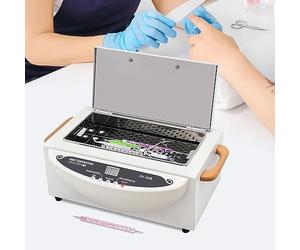 Nail Tool Sterilisers 500W Dry Heat Sterilizer Cleaning Box Metal Tools Hot Air Sterilizer with Timer, Manicure Pedicure SPA Salon Barber Equipment-3.94ft Cord, 50-60HZ, 1L/ 0.22Gal, 30.5 * 18 * 18cm