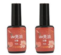 Nail Top Coat Transparent Wear Resistant Scratch Resistant Leakproof Top Coat for Nail Polish 2pcs 15ML High Gloss Gel Polish Protective Sealant for Manicure Pedicure Home Use