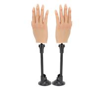 Nail Trainning Practices Hand with 2pcs Suction Brackets, 1 Pair Silicone Nail Technician Manicure Supply, False Fake Hands for Nail Manicure Manicure DIY Print Practice Tool