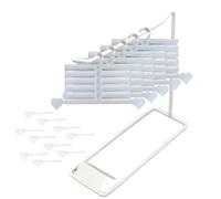 Nail Transfer Film Storage Organizer - 16 Pcs Portable 3D Printed Suitcase Base, Tool Box | Manicure Salon Home Travel Wedding Bridal Spa Party Holiday Accessory, Clear Conta