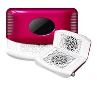 Nail Vacuum Cleaner with Strong Suction, 4000RPM Dual Turbine Nail Dust Collector, Foldable Nail Dust Extractor with Adjustable Speed for Acrylic Nails, Polygel, Salon & Home red